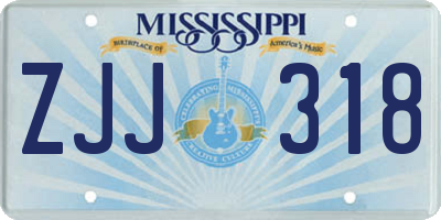 MS license plate ZJJ318