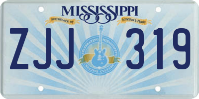 MS license plate ZJJ319