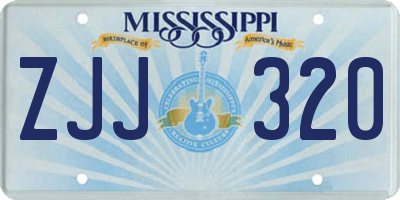 MS license plate ZJJ320