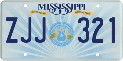 MS license plate ZJJ321