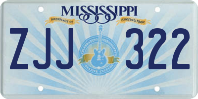 MS license plate ZJJ322