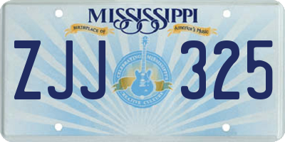 MS license plate ZJJ325