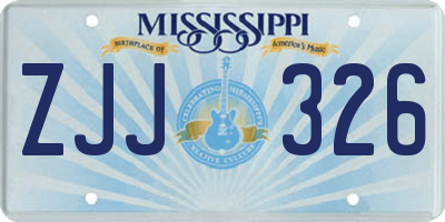 MS license plate ZJJ326