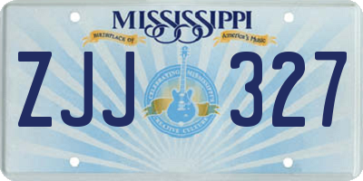 MS license plate ZJJ327