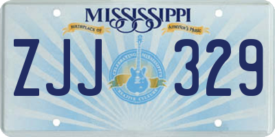 MS license plate ZJJ329