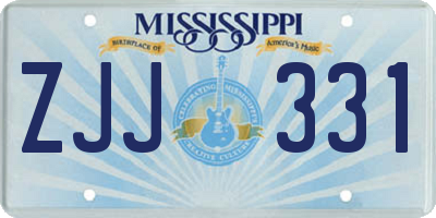 MS license plate ZJJ331