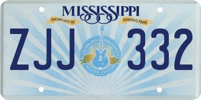 MS license plate ZJJ332