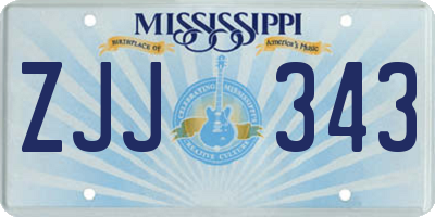 MS license plate ZJJ343