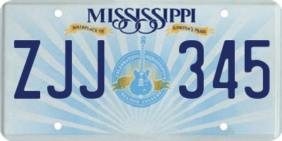 MS license plate ZJJ345