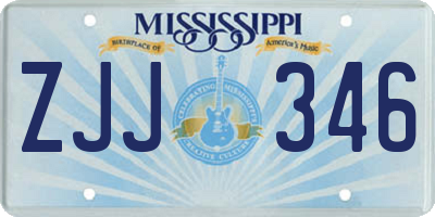 MS license plate ZJJ346