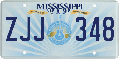 MS license plate ZJJ348