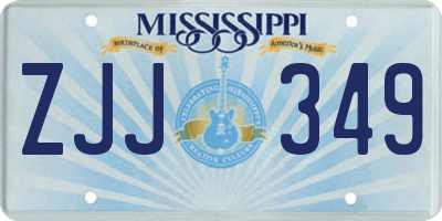 MS license plate ZJJ349