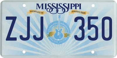MS license plate ZJJ350