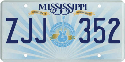 MS license plate ZJJ352