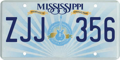 MS license plate ZJJ356