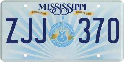 MS license plate ZJJ370