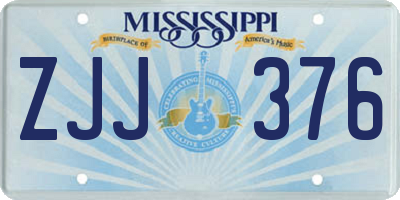 MS license plate ZJJ376