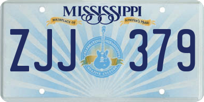 MS license plate ZJJ379