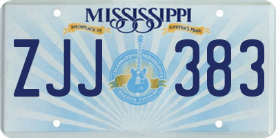 MS license plate ZJJ383
