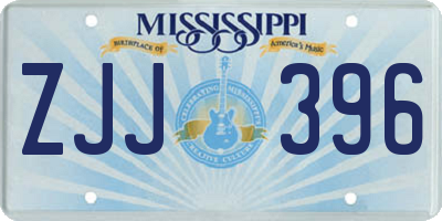 MS license plate ZJJ396