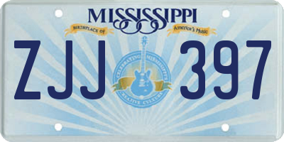 MS license plate ZJJ397