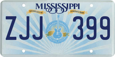 MS license plate ZJJ399