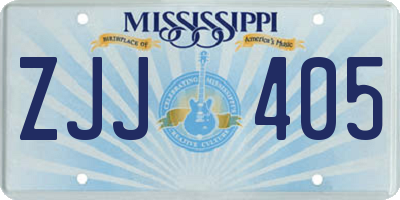 MS license plate ZJJ405