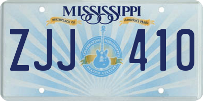 MS license plate ZJJ410