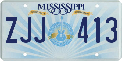 MS license plate ZJJ413