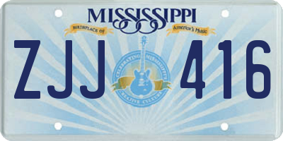 MS license plate ZJJ416