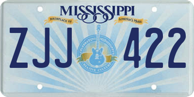 MS license plate ZJJ422