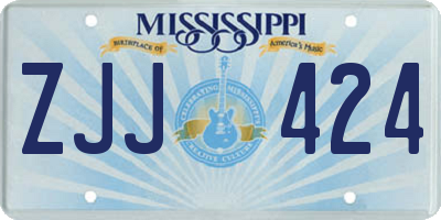 MS license plate ZJJ424