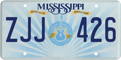 MS license plate ZJJ426