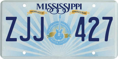 MS license plate ZJJ427