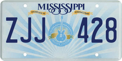 MS license plate ZJJ428