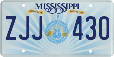 MS license plate ZJJ430