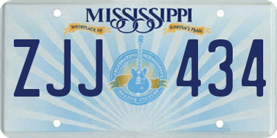MS license plate ZJJ434