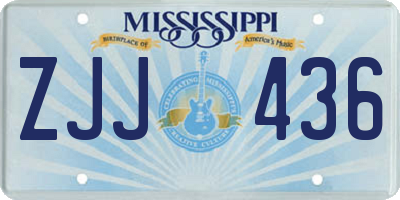 MS license plate ZJJ436