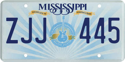 MS license plate ZJJ445
