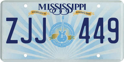 MS license plate ZJJ449