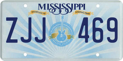 MS license plate ZJJ469