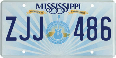 MS license plate ZJJ486