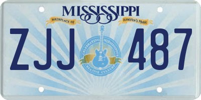 MS license plate ZJJ487
