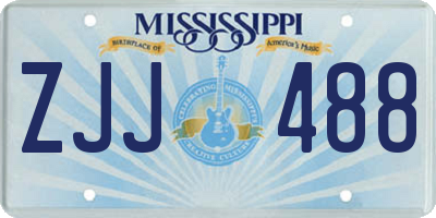 MS license plate ZJJ488