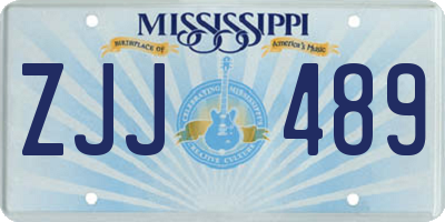 MS license plate ZJJ489
