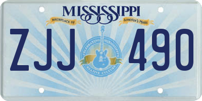 MS license plate ZJJ490