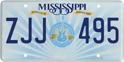 MS license plate ZJJ495