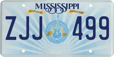 MS license plate ZJJ499
