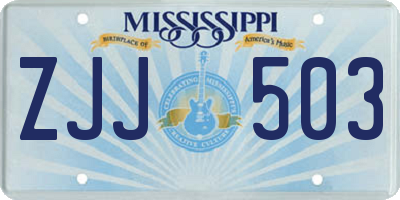 MS license plate ZJJ503