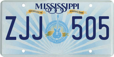 MS license plate ZJJ505